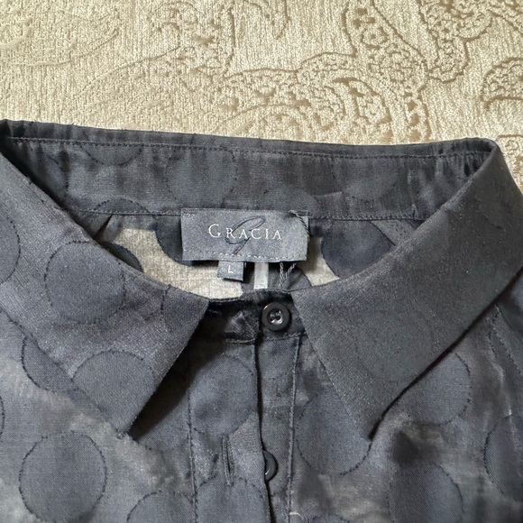 Gracia sheer black blouse with balloon sleeves - Picture 12 of 12